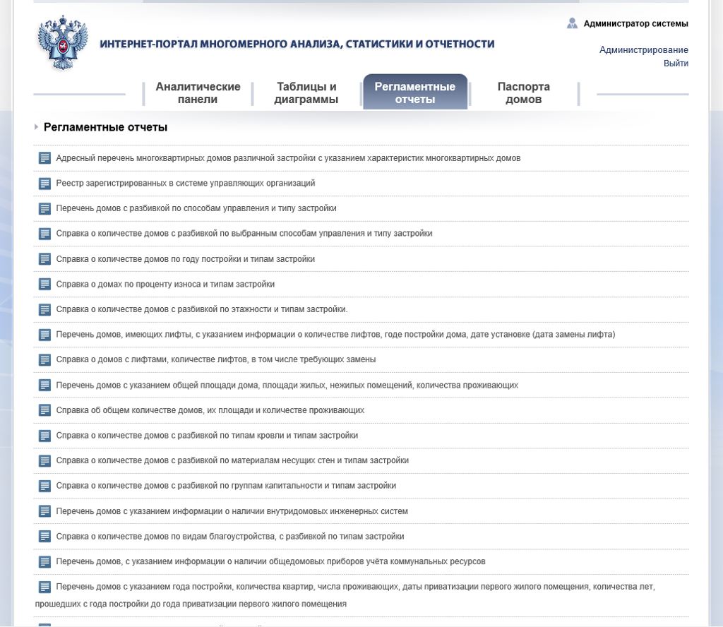 Электронные паспорта жилых домов